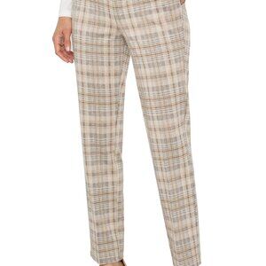 LIVERPOOL PETITE HI-RISE KELSEY TROUSER Size 12P12P / KHAKI CREAM PLAID